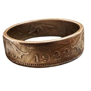 Coin Ring - Made from an Antique Belgium 1922 5 Centimes